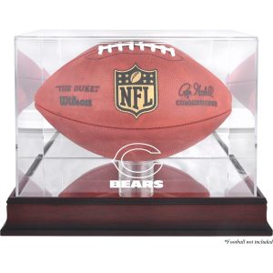 Fanatics Authentic Chicago Bears Mahogany Football Logo Display Case with Mirror Back