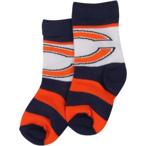 For Bare Feet Chicago Bears Infant Navy/Orange Team Color Rugby Block Socks