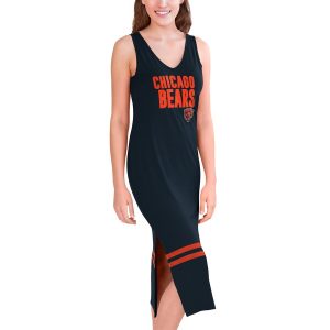 G-III 4Her by Carl Banks Chicago Bears Women’s Navy/Orange Opening Day Maxi Dress