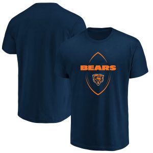Majestic Chicago Bears Navy Maximized Crew Neck T-Shirt