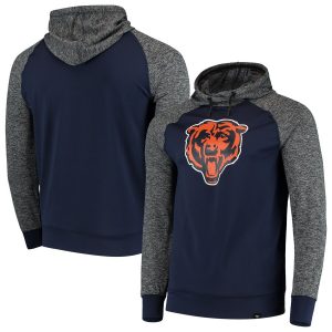 Chicago Bears Heathered Black/Navy Static Pullover Hoodie
