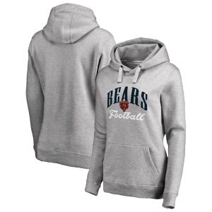 Chicago Bears Women’s Heathered Gray Victory Script Pullover Hoodie