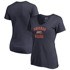 NFL Pro Line by Fanatics Branded Chicago Bears Women's Navy 100 Arc V-Neck T-Shirt