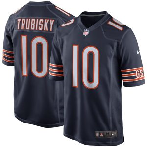 Nike Mitchell Trubisky Chicago Bears Navy Game Jersey